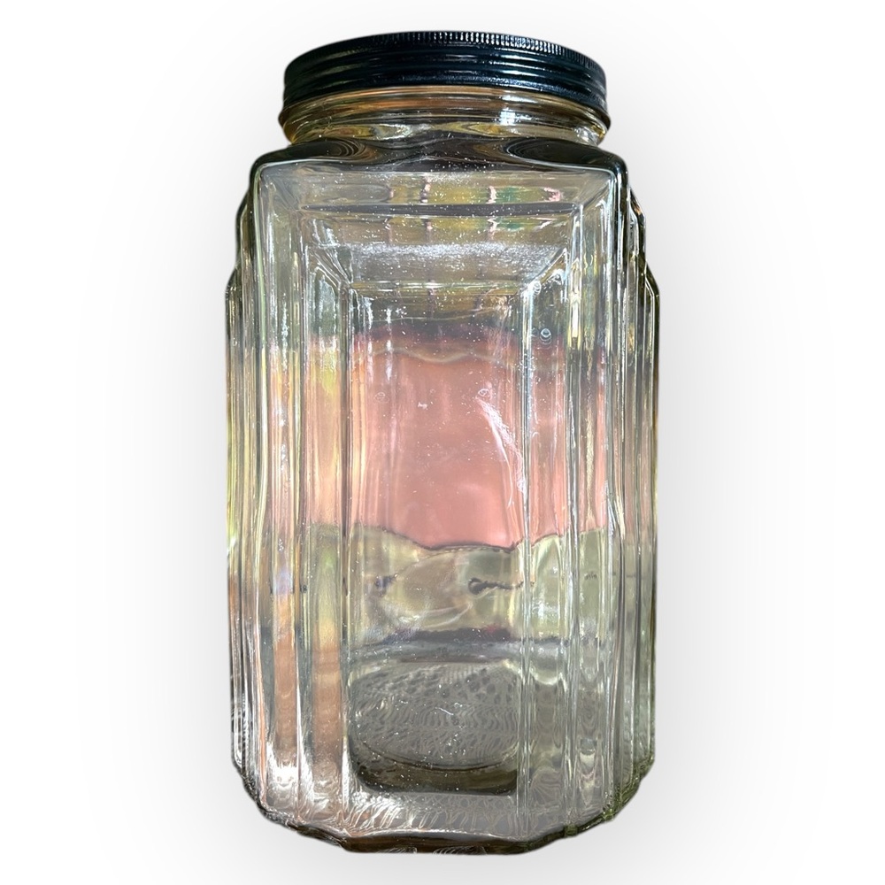 Tall 10” Vintage Necco Candy Glass Jar Art Deco
